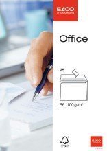 Elco Briefumschlag Office - B6, hochweiß, haftklebend, ohne Fenster, 100 g/qm, 25 Stück; Packungsinhalt: 25 Stück von ELCO