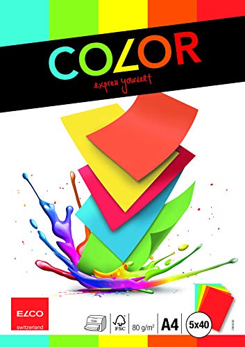Elco Color Papier A4 80 g/m² 40 Blatt pro Ries 200 Blatt von ELCO