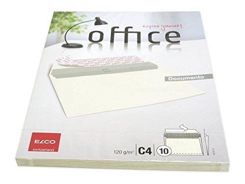 Elco Office Documento Umschläge C4 120 g/m² Seitenfalten haftklebend verpackt 10 Stück beige von ELCO
