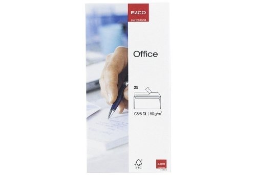 ELCO 74462.12 Office Verpackung mit 25 Briefumschläge/Versandtasche, Haftklebeverschluss, C5/6 DL, 80g, weiss, Fenster: nein von ELCO