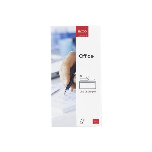 ELCO 74462.12 Office Verpackung mit 25 Briefumschläge/Versandtasche, Haftklebeverschluss, C5/6 DL, 80g, weiss, Fenster: nein ELCO 74462.12 Office Verpackung mit 25 Briefumschläge/Versandtasche, Haftklebeverschluss, C5/6 DL, 80g, weiss, Fenster: nein von ELCO