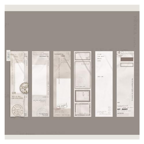 Klassische Tagebuch-Sticker 15 Stück Papier wiederverwendbar, lustig, Vintage Notizbuch, Collage, lange DIY Streifen für Karten, handgemachte Deko Aufkleber im Hintergrund(D) von ELDFLRURB
