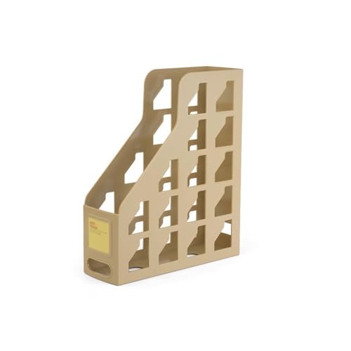 Kunststoff Desktop Datei Lagerung Rack Zeitschriftenhalter Multicolor 9x26x31cm(Braun) von ELDFLRURB
