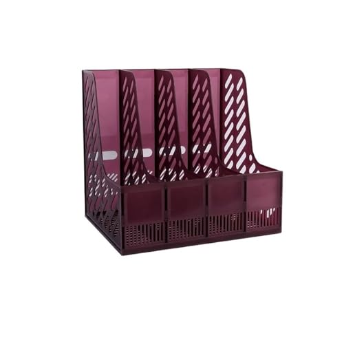 Kunststoff Desktop File Storage Rack 4 Fächer, Mesh Zeitschriften Organizer, Mehrfarbig (Lila) von ELDFLRURB