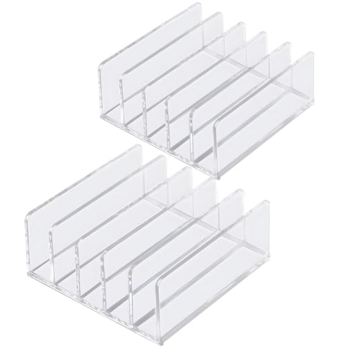 Plastic Desktop File Storage Rack 2er Pack Acryl Schreibtisch Organizer mit 6 Fächern, Transparent, 12,2 x 12,2 x 5,3 cm Plastic Desktop File Storage Rack 2er Pack Acryl Schreibtisch Organizer mit 6 Fächern, Transparent, 12,2 x 12,2 x 5,3 cm von ELDFLRURB