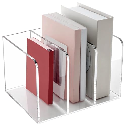 Plastic Desktop File Storage Rack Acryl Desktop Organizer mit 3 Fächern, transparent, 8,5 x 7,3 x 2,8 Zoll Plastic Desktop File Storage Rack Acryl Desktop Organizer mit 3 Fächern, transparent, 8,5 x 7,3 x 2,8 Zoll von ELDFLRURB