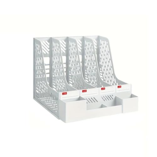 Plastic Desktop File Storage Rack Schreibtisch und Zeitschriften Organizer in mehreren Farben(White) von ELDFLRURB