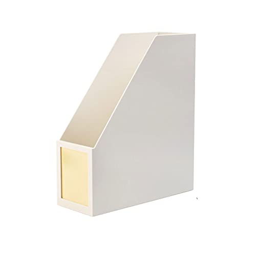 Plastic Desktop File Storage Rack Vertikaler Schreibtisch und Zeitschriftenhalter, Mehrfarbig für Home Office, 26.8 x 10.5 x 31.4 cm(Weiß) von ELDFLRURB