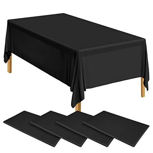 ELECLAND 4 Stück schwarze Kunststoff-Tischdecken 137 cmx274 cm, schwarze Kunststoff-Tischdecke, rechteckige schwarze Tischdecke für drinnen und draußen, Babyparty, Geburtstag, Party-Dekorationen ELECLAND 4 Stück schwarze Kunststoff-Tischdecken 137 cmx274 cm, schwarze Kunststoff-Tischdecke, rechteckige schwarze Tischdecke für drinnen und draußen, Babyparty, Geburtstag, Party-Dekorationen von ELECLAND