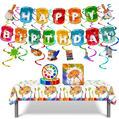 ELECLAND 50 Stück Kunst Geburtstag Dekorationen Kunst Malerei Geburtstag Banner Kunst hängende Wirbel Teller Servietten Tischdecke für Babyparty Kunst Malen Thema Geburtstag Party Supplies ELECLAND 50 Stück Kunst Geburtstag Dekorationen Kunst Malerei Geburtstag Banner Kunst hängende Wirbel Teller Servietten Tischdecke für Babyparty Kunst Malen Thema Geburtstag Party Supplies von ELECLAND