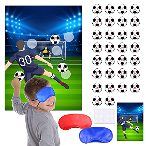 ELECLAND Pin das Fußballspiel für Kinder,Pin den Fußball am Tor mit Fußball-Aufklebern,Fußball Party Spielen, Weihnachtsfeier Spielen für Aktivitäten im Klassenzimmer, Fußball Geburtstags Dekorationen ELECLAND Pin das Fußballspiel für Kinder,Pin den Fußball am Tor mit Fußball-Aufklebern,Fußball Party Spielen, Weihnachtsfeier Spielen für Aktivitäten im Klassenzimmer, Fußball Geburtstags Dekorationen von ELECLAND