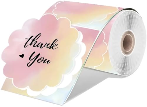 ELECTRONICA 4U Selbstklebende Etiketten Ersatz für Phomemo M110 M200 M220 M221 50x50 (Farbverlauf Flower Rosa) von ELECTRONICA 4U