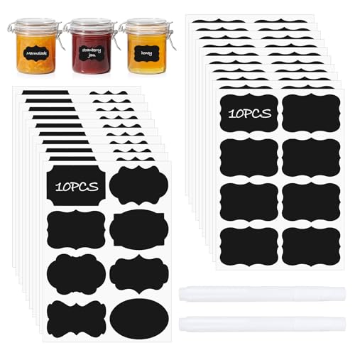 160PCS Tafeletiketten Selbstklebend, Gewürzetiketten Klebeetiketten, Aufkleber zum Beschriften, Gewürzaufkleber Flaschenetiketten, Beschriftungsetiketten Wiederverwendbare Sticker für Gewürzgläser von ELEPRUC