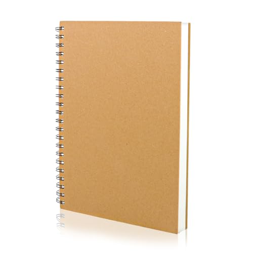A4 Skizzenbuch 160 g/m², Skizzenblock 120 Seiten, Hardcover, Spiralbindung, Dickes Papier, Zeichenblock zum Zeichnen, Illustrationen, Portraits – Ideal für Studenten und Hobbyzeichner (60 Blatt) von ELEPRUC