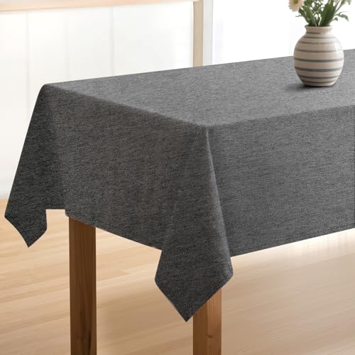 ELEPRUC Tischdecke Abwaschbar 140x220cm, Leinen Optik Tischdecken mit Lotus Effekt, Gartentischdecke Fleckschutz,Tischtuch Eckig Dunkelgrau Dauerhaft Kratzfest für Wohnzimmer Esszimmer Balkon Garten ELEPRUC Tischdecke Abwaschbar 140x220cm, Leinen Optik Tischdecken mit Lotus Effekt, Gartentischdecke Fleckschutz,Tischtuch Eckig Dunkelgrau Dauerhaft Kratzfest für Wohnzimmer Esszimmer Balkon Garten von ELEPRUC