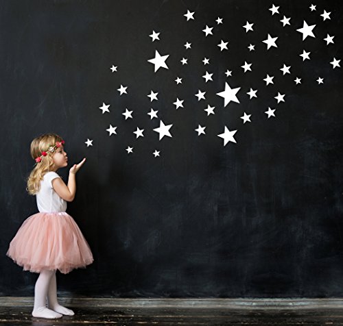 ELES VIDA - 50 Sterne Wandtattoo fürs Kinderzimmer - Wandsticker Set - Pastell Farben, Baby Sternenhimmel zum Kleben Wandaufkleber Sticker Wanddeko - Kleinkinder, Auch für Rauhfaser, Weiß ELES VIDA - 50 Sterne Wandtattoo fürs Kinderzimmer - Wandsticker Set - Pastell Farben, Baby Sternenhimmel zum Kleben Wandaufkleber Sticker Wanddeko - Kleinkinder, Auch für Rauhfaser, Weiß von ELES VIDA