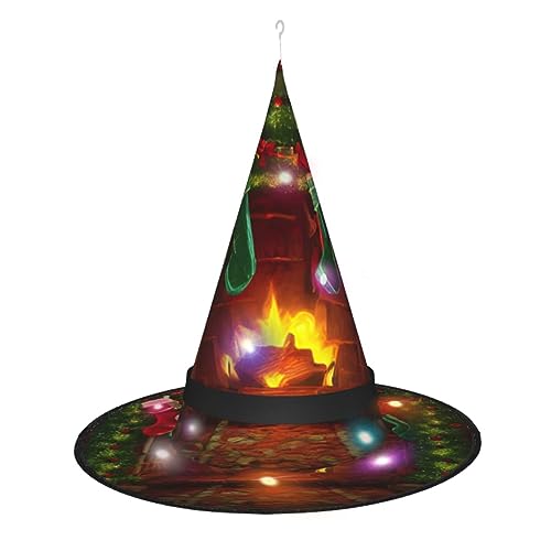 ELFcat Hexenhüte für Damen, Halloween-Hexenhüte mit Licht für Dekoration, Zaubererhut, Frohe Weihnachten, 3 Stück von ELFcat