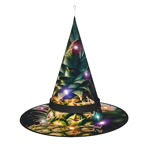 ELFcat Hexenhüte für Frauen, Halloween-Hexenhüte mit Licht für Dekoration, Zaubererhut, Sei eine Ananas, 3 Stück von ELFcat