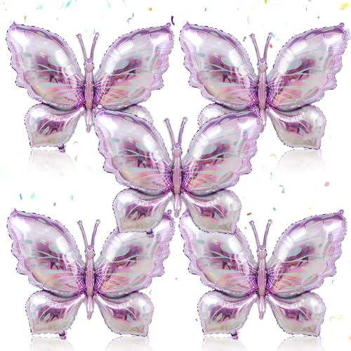 5 Stück Schmetterling Luftballons, Lila Schmetterling Folienballons, Helium Ballon Schmetterling für Deko Geburtstag Mädchen,Baby Shower, Schmetterling Themen Party, Hochzeit 5 Stück Schmetterling Luftballons, Lila Schmetterling Folienballons, Helium Ballon Schmetterling für Deko Geburtstag Mädchen,Baby Shower, Schmetterling Themen Party, Hochzeit von ELIHANA