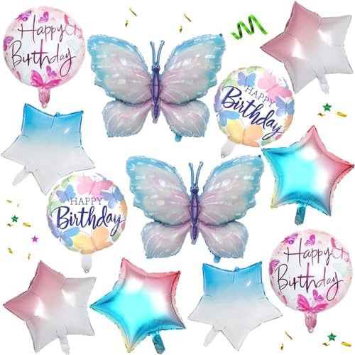 Schmetterling Luftballons Geburtstag Deko,12 Stück Schmetterling Folienballons, Helium Ballon Schmetterling für Geburtstag Mädchen,Baby Shower, Schmetterling Themen Party, Hochzeit Schmetterling Luftballons Geburtstag Deko,12 Stück Schmetterling Folienballons, Helium Ballon Schmetterling für Geburtstag Mädchen,Baby Shower, Schmetterling Themen Party, Hochzeit von ELIHANA