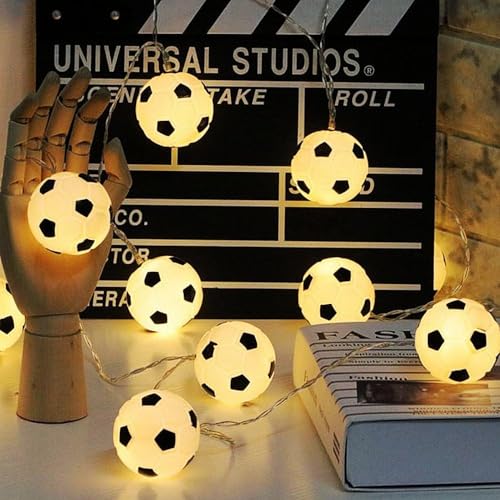Fußball String Lichter, 20LEDs Fußball Dekoration, Modellierung Innendekoration Beleuchtung Warmes Licht 3M/9.84ft Länge Geeignet für Thema Party/Home Decor/Festival/Jungen Schlafzimmer/Geburtstag Fußball String Lichter, 20LEDs Fußball Dekoration, Modellierung Innendekoration Beleuchtung Warmes Licht 3M/9.84ft Länge Geeignet für Thema Party/Home Decor/Festival/Jungen Schlafzimmer/Geburtstag von ELINKUME