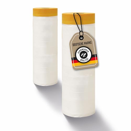 ELITE 2x Turbo Cover Gold 1400 mm x 33 m - Goldband-Masker, Abdeckfolie Maler, Klebeband mit Folie, extra dünnes original WASHI-Spezialpapier, 6 Wochen UV-beständig von ELITE