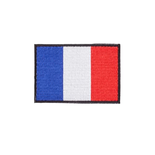 Aufnäher mit Klettverschluss, bestickt, Flagge der Länder Europas, für Rucksäcke und Westen für Cross Training und Fitnessstudio (Frankreich) von ELITEX TRAINING