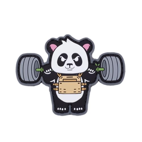 ELITEX TRAINING Elitex Training Rubber Patch mit Klettverschluss Panda Working Hard Patch für Cross-Training und Gym-Rucksäcke und -Westen von ELITEX TRAINING