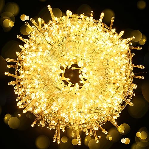 ELKTRY 2000 LED Lichterkette Außen, 50M Warmweiß Lichterkette innen mit stecker, 8 Modi IP44 Wasserdicht Weihnachtsbeleuchtung für Weihnachtsbaum Kinderzimmer Balkon Garten Terrasse Hochzeit ELKTRY 2000 LED Lichterkette Außen, 50M Warmweiß Lichterkette innen mit stecker, 8 Modi IP44 Wasserdicht Weihnachtsbeleuchtung für Weihnachtsbaum Kinderzimmer Balkon Garten Terrasse Hochzeit von ELKTRY