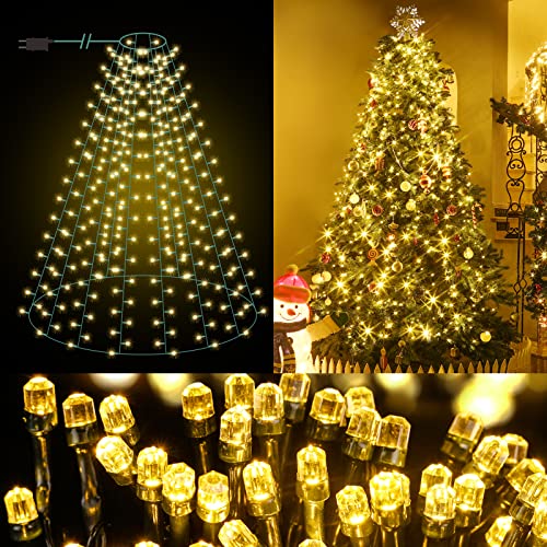 ELKTRY 400 LED Weihnachtsbaum Lichterkette, Christbaumbeleuchtung mit Ring 2M x 10 Girlanden, Warmweiß IP44 Wasserdicht 8 Modi Weihnachtsbeleuchtung Innen Außen für 150cm 180cm 240cm Baum, Tannenbaum ELKTRY 400 LED Weihnachtsbaum Lichterkette, Christbaumbeleuchtung mit Ring 2M x 10 Girlanden, Warmweiß IP44 Wasserdicht 8 Modi Weihnachtsbeleuchtung Innen Außen für 150cm 180cm 240cm Baum, Tannenbaum von ELKTRY