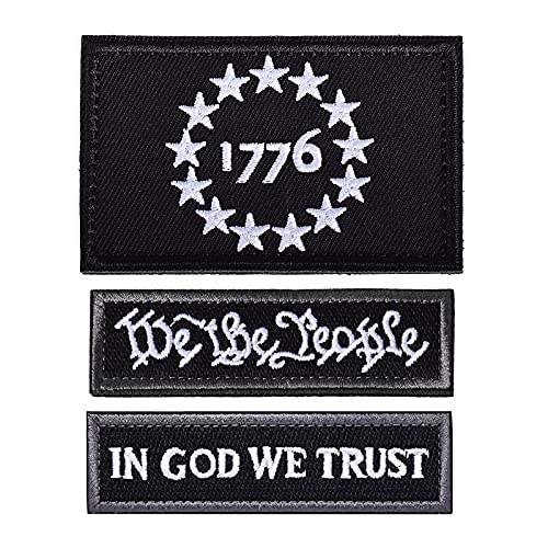 3 Stück Taktische USA 1776 Patriot We The People and in God We Trust Milltary bestickte Applikation Moral Hook and Loop Patch 3 Stück Taktische USA 1776 Patriot We The People and in God We Trust Milltary bestickte Applikation Moral Hook and Loop Patch von ELLEWIN