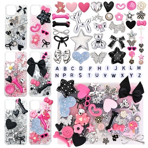 ELLEWIN 2400 Stück Junk Case Charm DIY Handyhülle Kit mit großen Charms Nagel Charms Buchstaben Perlen Harz Strass von ELLEWIN