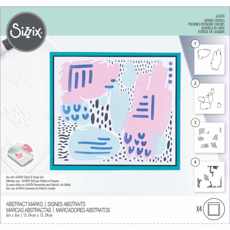 Layered Stencils Abstract Marks by Lisa von Sizzix