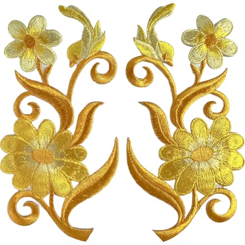 1 Paar Aufnäher zum Aufbügeln oder Aufnähen, gelber Vogel, Blume, bestickt 1 Paar Aufnäher zum Aufbügeln oder Aufnähen, gelber Vogel, Blume, bestickt von ELLU