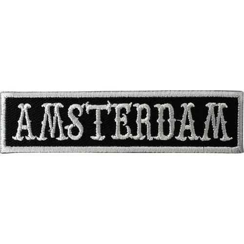 Amsterdam Aufnäher zum Aufbügeln oder Aufnähen, schwarz, bestickt, Motiv Amsterdam Aufnäher zum Aufbügeln oder Aufnähen, schwarz, bestickt, Motiv von ELLU