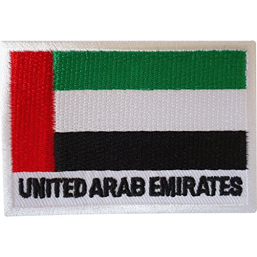 Aufnäher, Motiv: Flagge der Vereinigten Arabischen Emirate, bestickt, zum Aufbügeln oder Aufnähen, für Kleidung, Tasche, VAE von ELLU