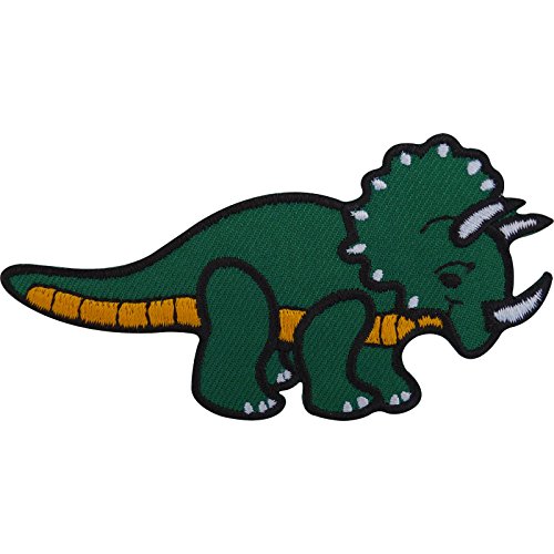 Aufnäher/Aufbügler Dinosaurier-Abzeichen bestickt Triceratops für Kleidung Jeans von ELLU