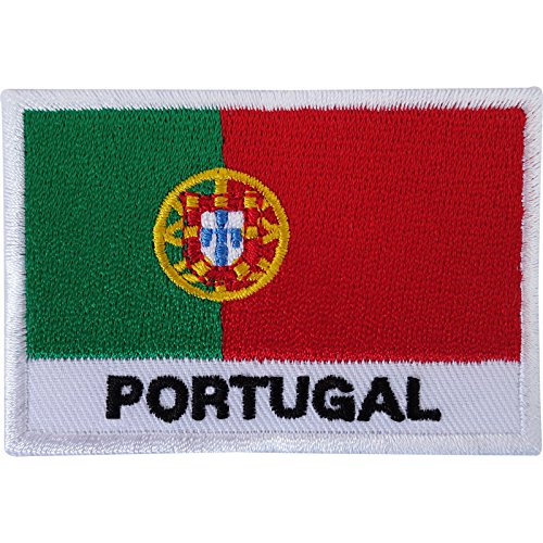 Aufnäher / Bügelbild, Motiv: Portugal-Flagge, bestickt von ELLU