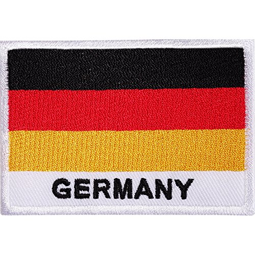 Aufnäher mit Deutschland-Flagge, bestickt, zum Aufnähen oder Aufbügeln, für Hemden, Taschen von ELLU