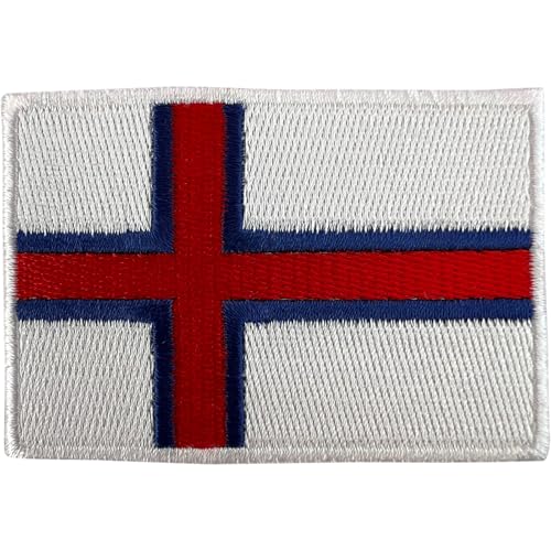 Aufnäher mit Flagge der Färöer-Inseln, zum Aufbügeln oder Aufnähen auf Kleidung, Tasche, Jacke, nordisches besticktes Abzeichen Aufnäher mit Flagge der Färöer-Inseln, zum Aufbügeln oder Aufnähen auf Kleidung, Tasche, Jacke, nordisches besticktes Abzeichen von ELLU
