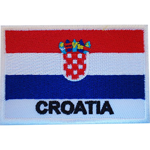 Aufnäher mit Kroatien-Flagge, zum Aufbügeln oder Aufnähen, bestickt von ELLU