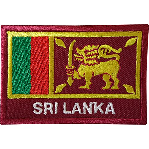 Aufnäher mit Sri Lanka-Flagge, zum Aufnähen, auf Kleidung, Jacke, Jeans, Sri Lanka, bestickt von ELLU