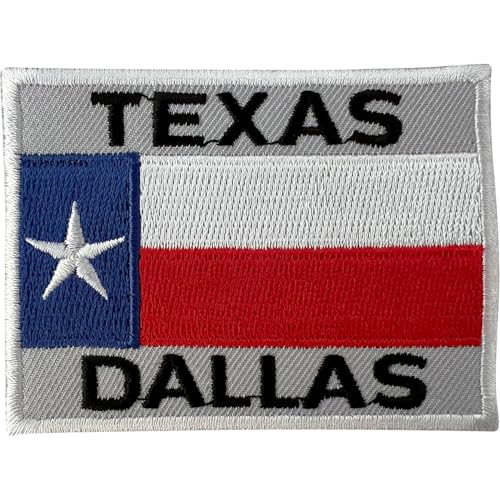 Aufnäher mit Texas-Dallas-Flagge, zum Aufbügeln oder Aufnähen auf Jersey, Mütze, Jacke, Hemd, USA-Stickerei Aufnäher mit Texas-Dallas-Flagge, zum Aufbügeln oder Aufnähen auf Jersey, Mütze, Jacke, Hemd, USA-Stickerei von ELLU