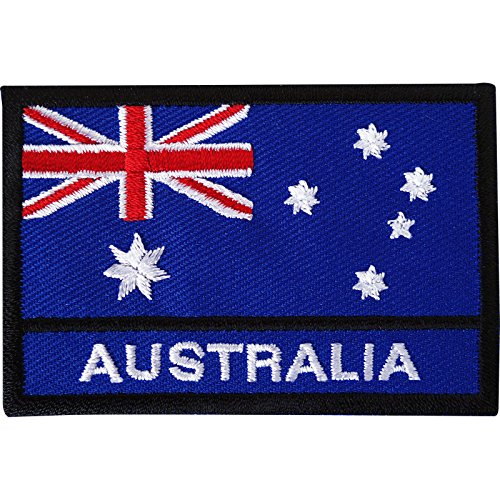 Aufnäher mit australischer Flagge, bestickt, zum Aufnähen oder Aufbügeln, für Hut, T-Shirt, Tasche von ELLU