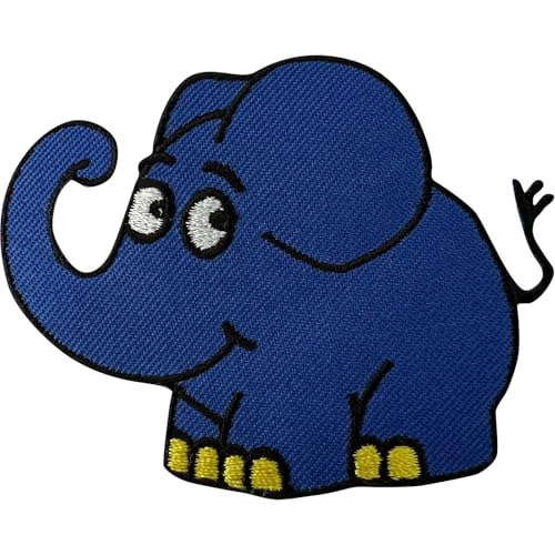 Aufnäher mit blauem Elefant, zum Aufbügeln oder Aufnähen, für T-Shirts, Jeans, Jacken, Taschen, bestickt Aufnäher mit blauem Elefant, zum Aufbügeln oder Aufnähen, für T-Shirts, Jeans, Jacken, Taschen, bestickt von ELLU