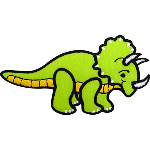 Aufnäher zum Aufbügeln, Dinosaurier-Motiv, bestickt, Triceratops für Jeans, T-Shirt von ELLU