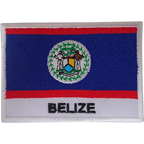 Belize Flagge Aufnäher Bügeln Auf Nähen Auf Kleidung Tasche Karibik Amerika Gesticktes Abzeichen von ELLU
