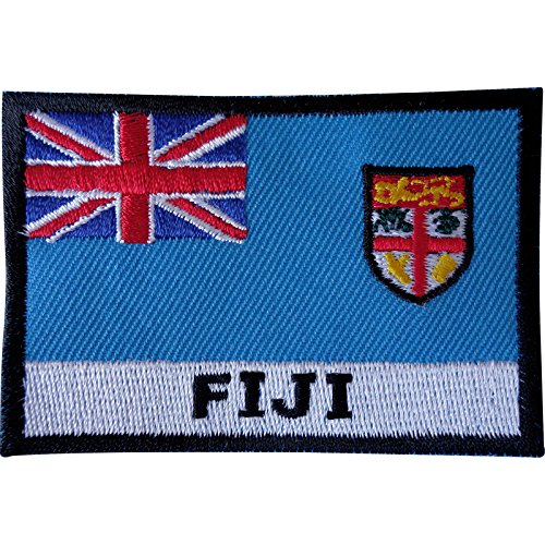 Bestickter Aufnäher mit Fiji-Flagge, zum Aufnähen, auf Stoff, Jacke, Jeans, Tasche, Hemd, Stickerei. von ELLU