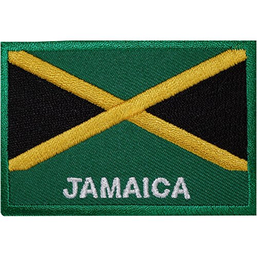 Bestickter Aufnäher zum Aufbügeln, Motiv Jamaika-Flagge, für Rasta-Anhänger, auf Hemd, Hut, etc. von ELLU