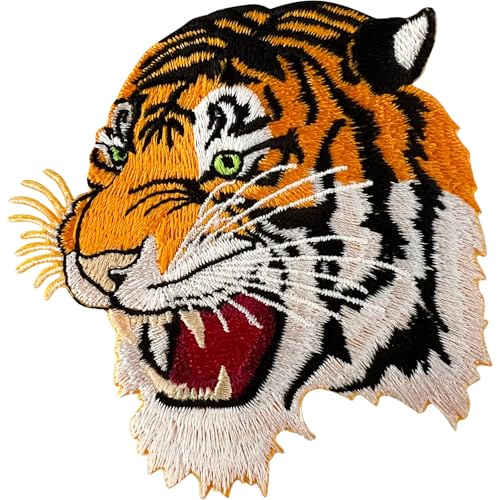 Bestickter Tiger-Aufnäher zum Aufbügeln oder Aufnähen auf Kleidung, Tierhandwerk, Stickerei-Abzeich Bestickter Tiger-Aufnäher zum Aufbügeln oder Aufnähen auf Kleidung, Tierhandwerk, Stickerei-Abzeich von ELLU